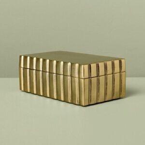 Fluted Antique Brass Finish Decorative Box Rectangular - Hearth & Hand™ Magnolia